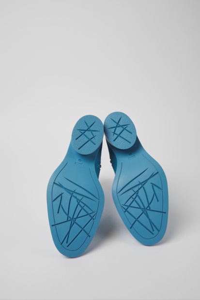 Bonnie Blå Skinnstøvler For Kvinner Bobil Nyankomne