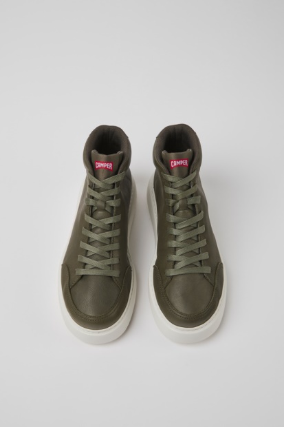 Camper Runner K21 Grønne Skinnsneakers For Kvinner Nyankomne