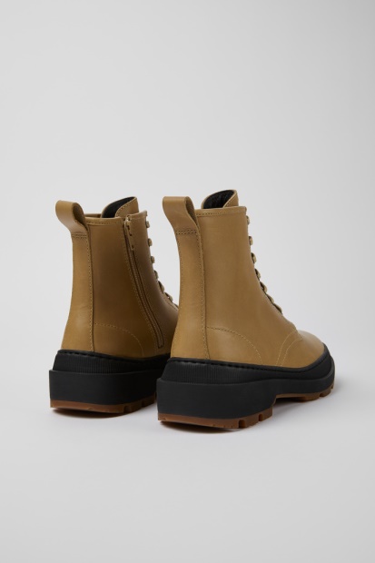 Brutus Trek Michelin Ankelstøvletter I Beige Skinn For Kvinner Bobil Nyankomne