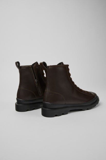 Design Brutus Mørkebrune Ankelstøvletter I Skinn For Damecamper