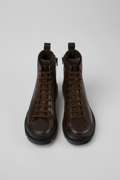 Design Brutus Mørkebrune Ankelstøvletter I Skinn For Damecamper