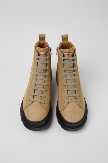 Camper Design Brutus Beige Ankelstøvletter I Tekstil Og Skinn For Kvinner