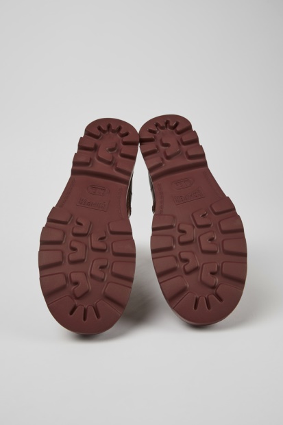 Brutus Burgunder Og Oransje Ankelstøvletter I Skinn For Eksklusiv Bobil For Kvinner