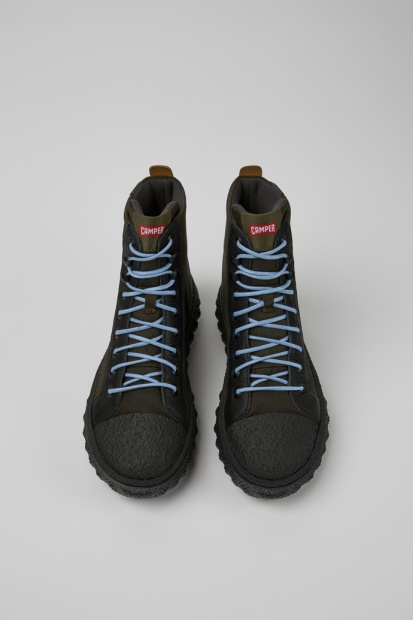 Camper Design Ground Michelin Mørkegrønne Ankelstøvletter I Tekstil Og Skinn For Kvinner