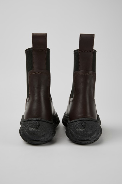 Slipt Michelin Mørkebrune Ankelstøvletter I Skinn For Kvinner Bobil Nyankomne