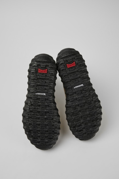 Design Slipt Michelin Beige Ankelstøvletter I Skinn For Damecamper