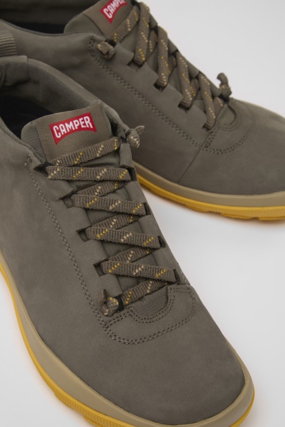 Camper Design Peu Pista Gore-tex Brun Grå Skinn Joggesko For Kvinner