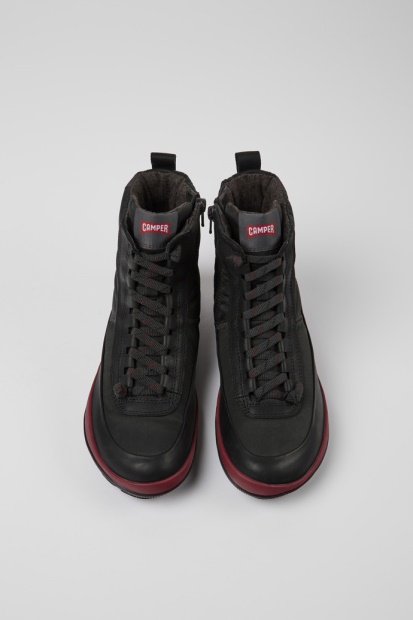 Campingvogn Design Peu Pista Michelin Grå Resirkulert Nylon Og Skinnstøvler For Kvinner