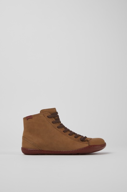 Peu Brune Ankelstøvletter I Skinn For Kvinner Eksklusiv Campingvogn