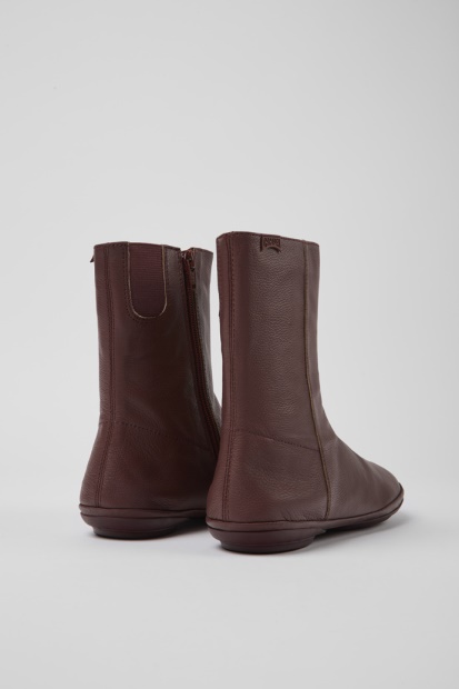 Camper Høyre Burgunder Støvletter I Skinn For Nye Kvinner