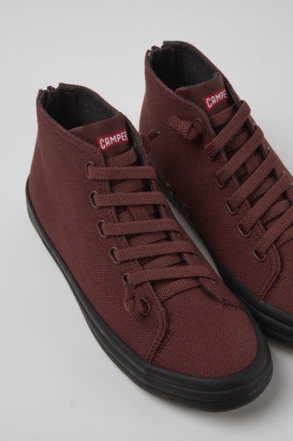 Båret Burgunder Tekstil Ankelstøvletter For Kvinner Eksklusiv Camper