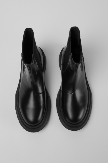 Eksklusiv Camper Walden Svarte Skinnstøvler For Kvinner