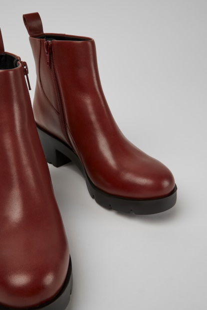 Camper Wanda Rødbrun Ankelstøvlett Med Glidelås For Nye Kvinner