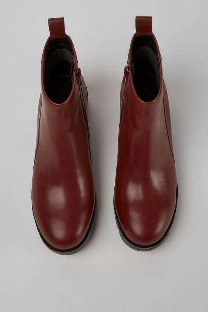 Camper Wanda Rødbrun Ankelstøvlett Med Glidelås For Nye Kvinner