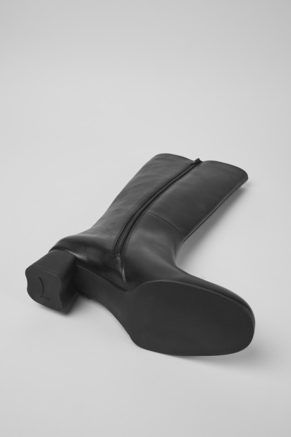 Katie Svarte Skinnstøvler Med Hæler Eksklusiv Campingvogn