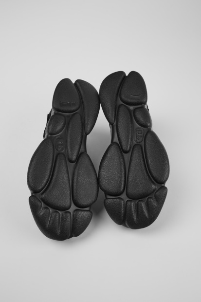 Karst Svart Skinn Og Tekstil Joggesko For Kvinner Camper Nyankomne