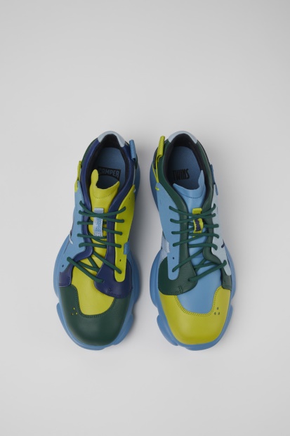 Design Tvillinger Flerfarget Skinn Og Tekstil Joggesko For Kvinner Bobil