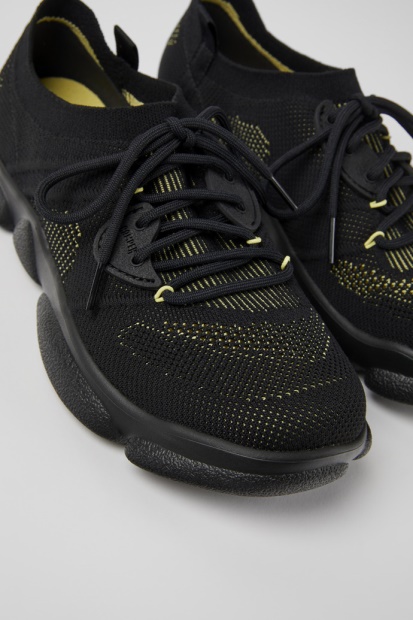 Camper Karst Svarte Tekstil Joggesko For Kvinner Nyankomne