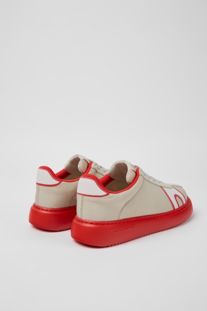 Runner K21 Grå Og Rød Tekstil Og Nubuck Joggesko For Kvinner Bobil Nyankomne