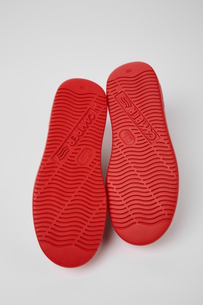 Runner K21 Grå Og Rød Tekstil Og Nubuck Joggesko For Kvinner Bobil Nyankomne