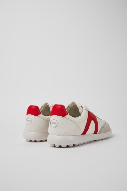 Camper Pelotas Xlite Hvite Og Røde Skinn- Og Tekstil-sneakers For Kvinner Nyankomne