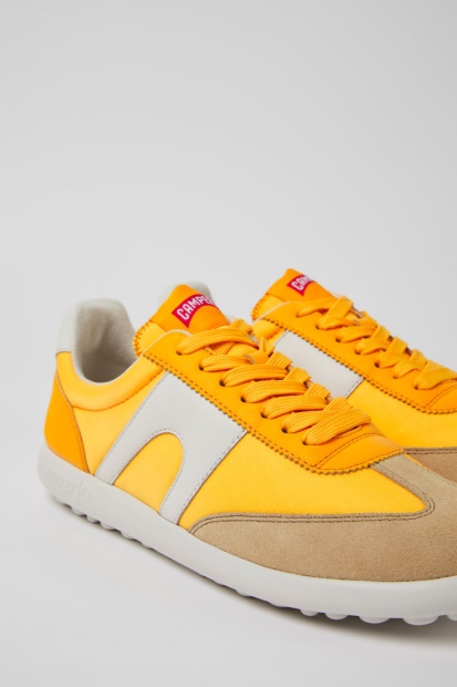 Camper Pelotas Xlite Oransje Skinn Og Tekstil Joggesko For Kvinner Nyankomne