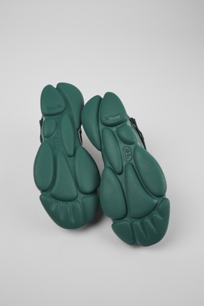 Camper Design Karst Grønt Skinn Og Tekstil Joggesko For Kvinner