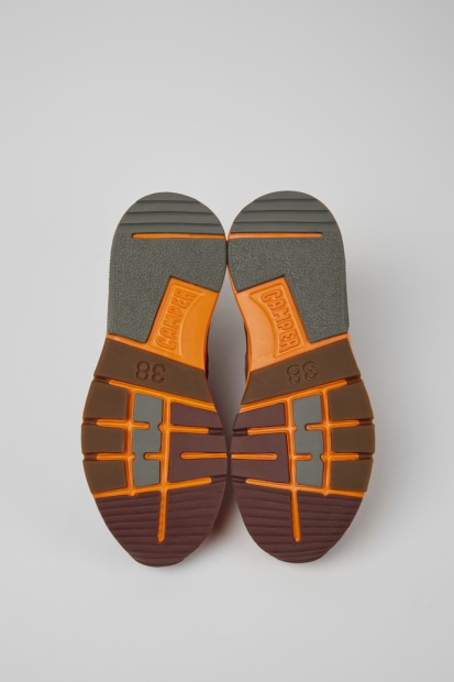 Drift Burgunder Og Oransje Tekstil Og Nubuck Joggesko For Kvinner Eksklusiv Camper