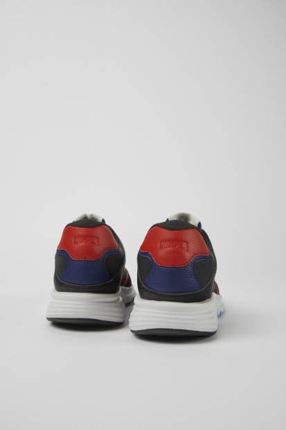 Camper Drift Svarte Og Røde Joggesko I Tekstil Og Skinn For Nye Kvinner