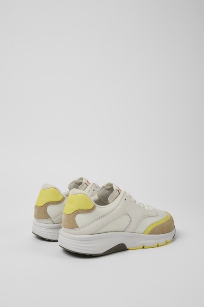 Drift Hvit Og Beige Tekstil Og Skinn Joggesko For Kvinner Eksklusiv Camper