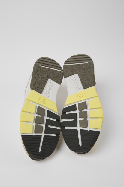 Drift Hvit Og Beige Tekstil Og Skinn Joggesko For Kvinner Eksklusiv Camper