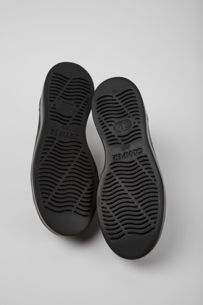 Design Tvillinger Svart Skinn Joggesko For Kvinner Campingvogn