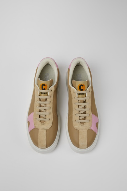 Eksklusiv Camper Runner K21 Beige Og Rosa Joggesko For Kvinner