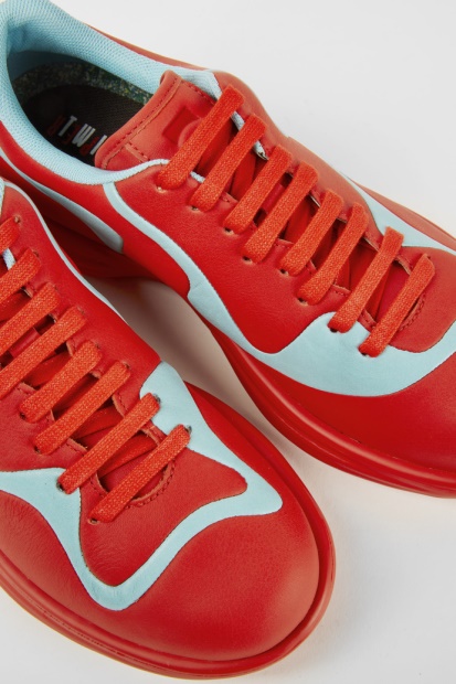 Camper Tvillinger Rødt Og Turkis Skinn Snøresko Nykommere