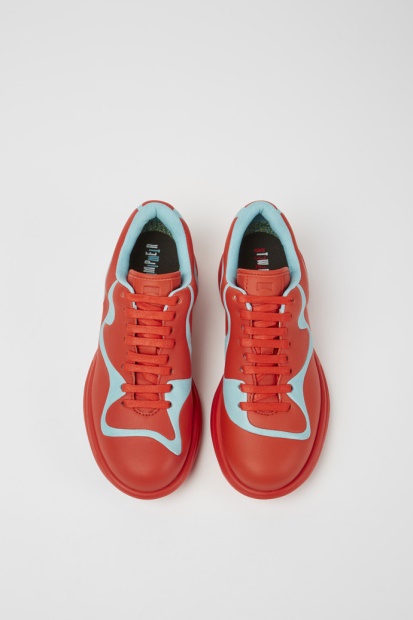 Camper Tvillinger Rødt Og Turkis Skinn Snøresko Nykommere