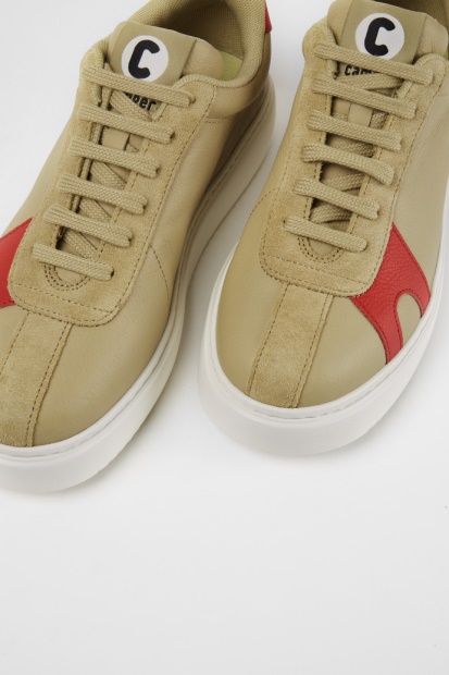 Camper Design Runner K21 Beige Sneakers I Semsket Skinn Og Skinn