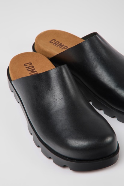 Design Brutus Sandal Svarte Skinntresko For Damecamper