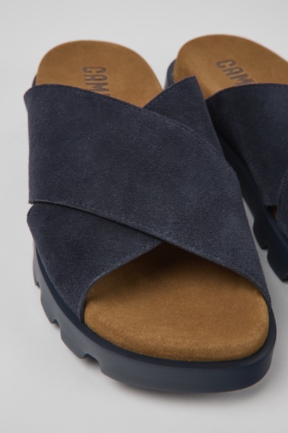 Brutus Sandal Marineblå Nubuck Sandaler For Kvinner Bobil Nyankomne