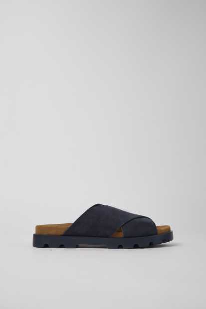 Brutus Sandal Marineblå Nubuck Sandaler For Kvinner Bobil Nyankomne
