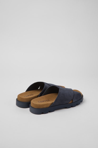 Brutus Sandal Marineblå Nubuck Sandaler For Kvinner Bobil Nyankomne