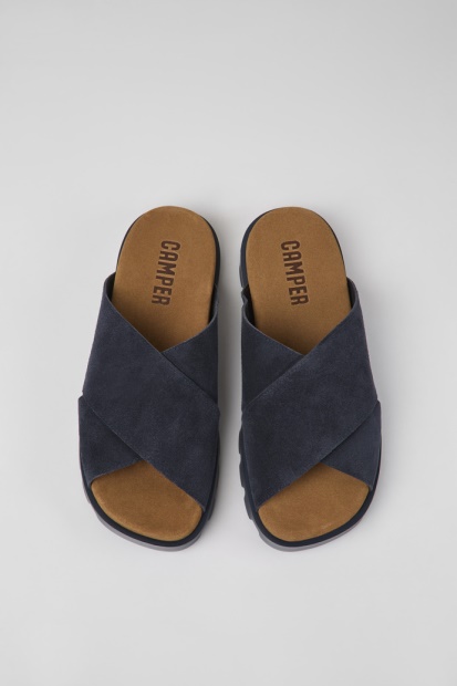 Brutus Sandal Marineblå Nubuck Sandaler For Kvinner Bobil Nyankomne