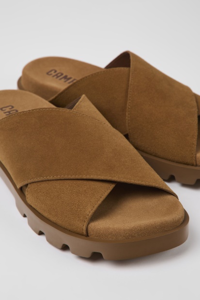 Brutus Sandal Brune Nubuck Sandaler For Kvinner Bobil Nyankomne