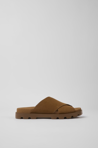 Brutus Sandal Brune Nubuck Sandaler For Kvinner Bobil Nyankomne