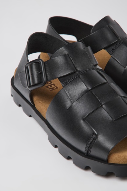 Camper Design Brutus Sandal Svarte Skinnsandaler For Kvinner