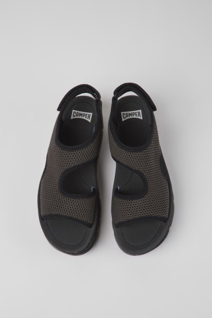 Camper Design Oruga Up Grå Tekstilsandaler For Kvinner