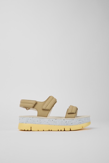 Design Oruga Up Beige Skinnsandaler Til Damecamper