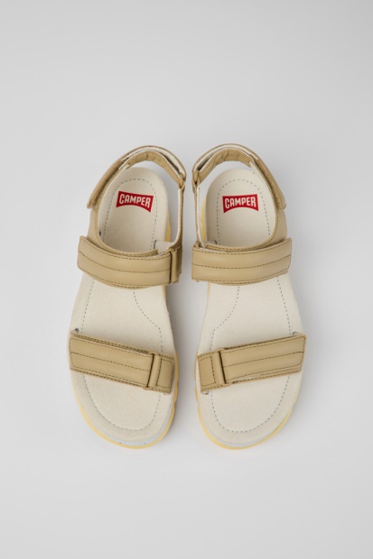 Design Oruga Up Beige Skinnsandaler Til Damecamper