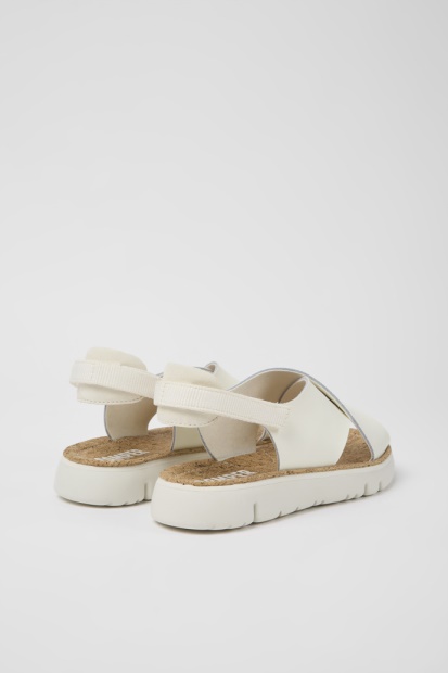 Oruga Hvitt Skinn Og Tekstilsandaler For Kvinner Eksklusiv Campingvogn