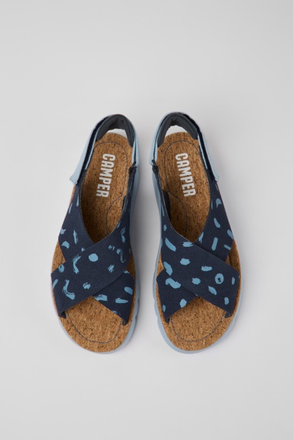 Design Oruga Flerfarget Nubuck Og Tekstilsandaler For Kvinnelige Campingvogner