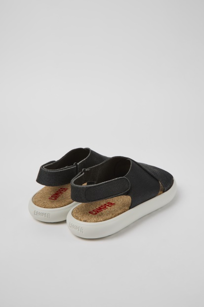 Camper Design Pelotas Flota Svarte Og Hvite Skinnsandaler For Kvinner